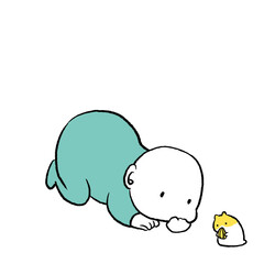 赤ちゃんとハムスター