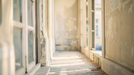Obraz premium Renovation of a historic building, preserving architectural details while updating systems., construction site. stock image, hd quality, natural look, blog post.