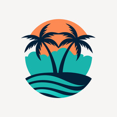 tropical island vector illustration