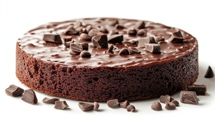photo a Flourless Chocolate Cake isolated on white background,Transparent background, clear border, for easy background separation,stock photo