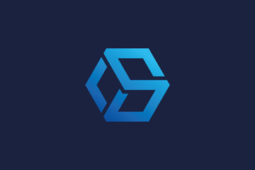 letter s polygon logo icon  vector design template  concept