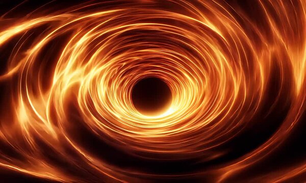 Abstract Glowing Orange Vortex Tunnel Background