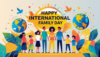 vector illustration of a happy family