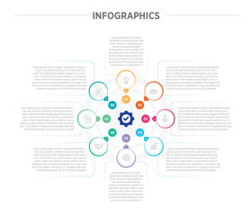 Modern Infographic design elements for your business data with 8 options, parts, steps, timelines or processes, Circle round concept. Vector Illustration.