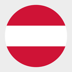 Austria circle flag logo icon digital vector illustration design