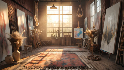 interior of an old art studio