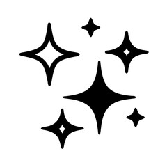 Sparkling Diamond Shapes Vector Graphic.A vector graphic featuring multiple stylized diamond shapes with radiating light effects, suggesting sparkle, shine, or cleanliness.