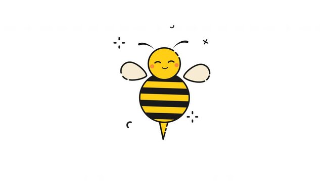 Bee flying cartoon animation design