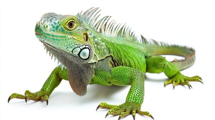 Obraz premium Green Iguana isolated on white background