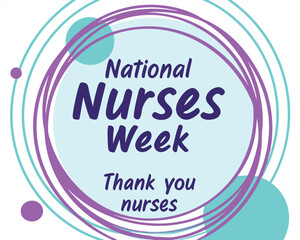 National Nurses Week Appreciation Design with Thank You Message and Abstract Lines
