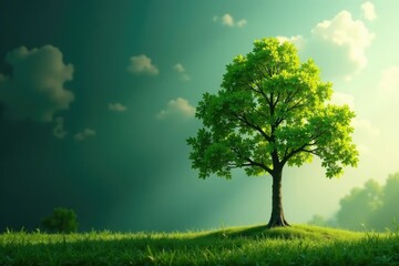 Obraz premium Single oak sapling, strong stem, reaching upward , macro, branch, agriculture