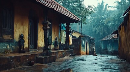 Rainy Season in Kerala: A Glimpse into Traditional Village Life