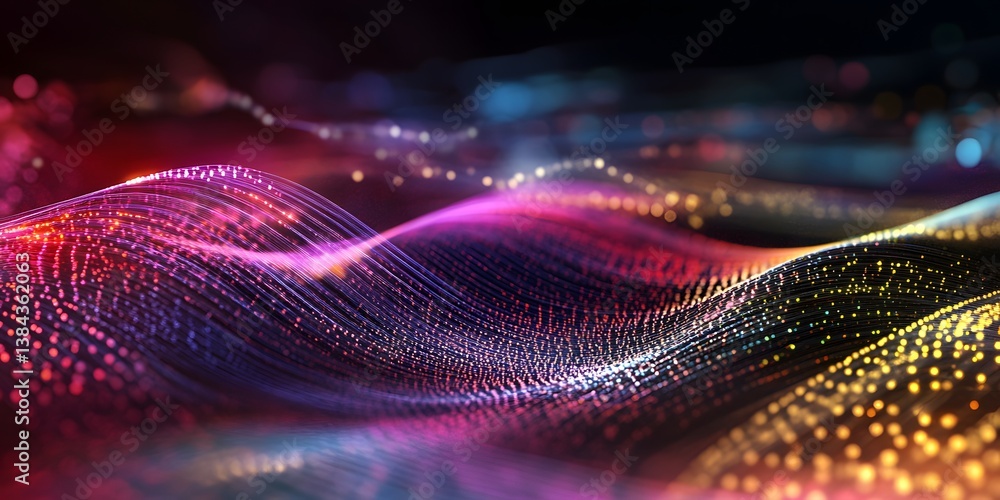 Aufkleber Vibrant Abstract Waves of Light in Dynamic Motion and Colorful Design