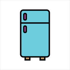 refrigerator icon line template vector
