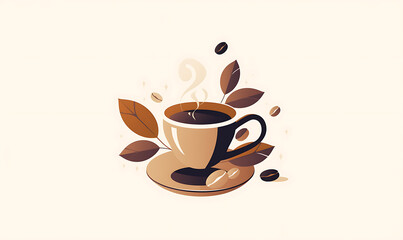 Coffee and accessories concept  illustrations for wallpaper or advertising