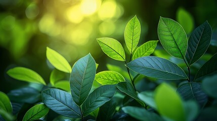 Lush Green Leaves Sunlight Nature Photography