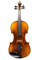 Fototapeta premium Classic Wooden Violin with F-Holes and Black Bow Stand