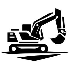 Silhouette vector excavator for abstract artistic design designs