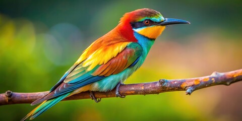 Obraz premium Stunning Bee-eater Closeup, Summer Bird Photography, Aerial View, Wildlife