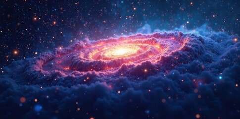 Cosmic Vistas of Twinkling Stars in Galaxy Depths, nebula, celestial