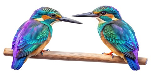 Obraz premium Surreal Kingfisher Balance: Glowing Gradient Abstract Art