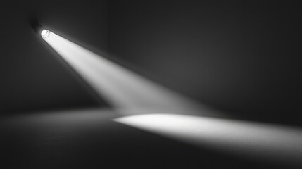 A spotlight with deep contrast, creating a defined shape of light on a flat surface with a darkened backdrop. No text, no people.