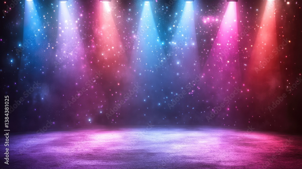 Poster colorful gradient light streaks glowing softly in different directions, creating an abstract and pea
