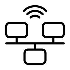 Network Connection Outline Icon