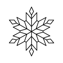 snowflake on white ,line art 