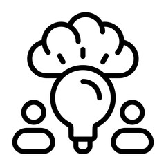 Team Brainstorm Outline Icon