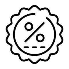 Discount Badge Outline Icon