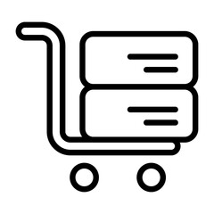 Fototapeta premium Shipping Cart Outline Icon