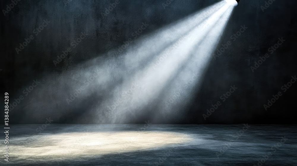Poster soft light from a spotlight gently illuminating a shadowy surface, with the edges of the light gradu