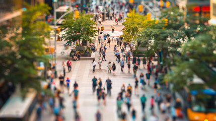 A crowded downtown area with tourists and locals. stock image, hd quality, natural look