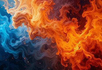 Obraz premium Abstract fire background with blazing colors and intense energy