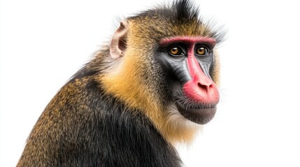 Obraz premium Mandrill isolated on white background