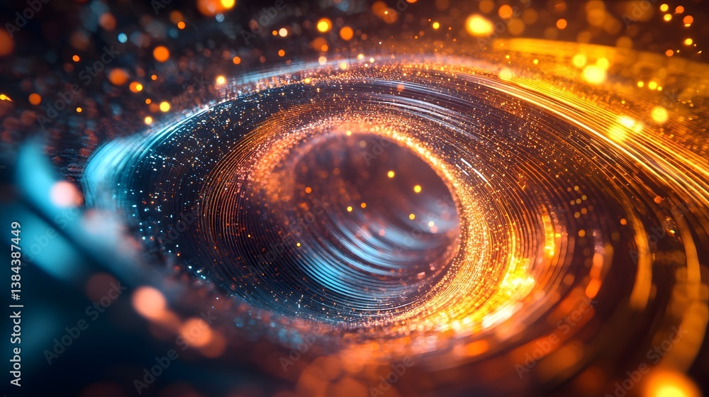 Poster abstract swirling patterns with bright light effects and depth