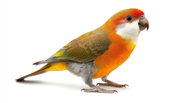 Maui Parrotbill isolated on white background