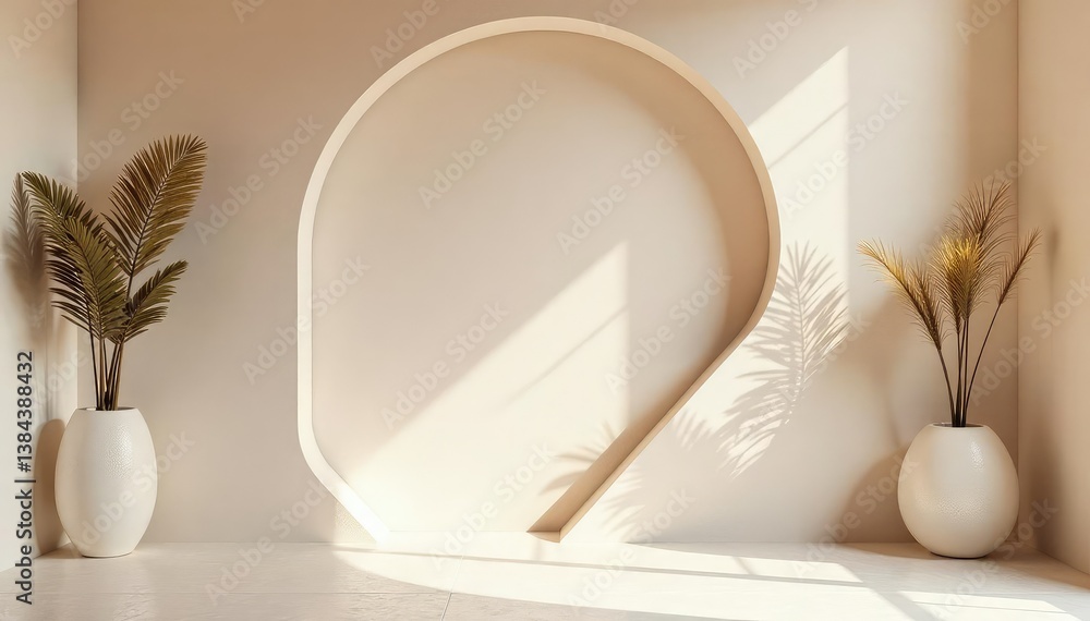 Wall mural elegant minimalist geometric shapes forming a continuous pattern for interior design , design, repea