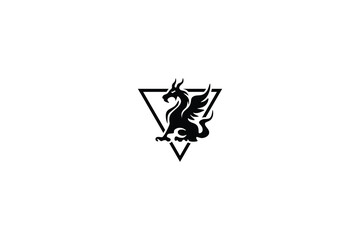black dragon logo illustration design