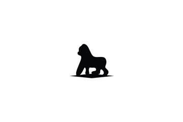 black walking gorilla logo illustration design