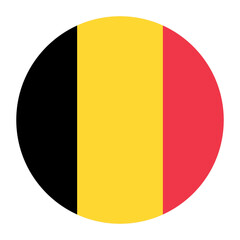 The flag of Belgium. Flag icon. Standard color. Round flag. Computer illustration. Digital illustration. Vector illustration.