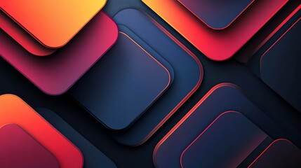 Abstract Geometric Design with Layered Squares and Vivid Hues