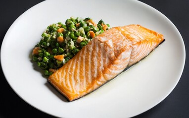 Pan-Seared Salmon with Green Pea and Carrot Salad