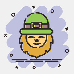 Icon leprechaun. St. Patrick's Day celebration elements. Icons in comic style. Good for prints, posters, logo, party decoration, greeting card, etc.