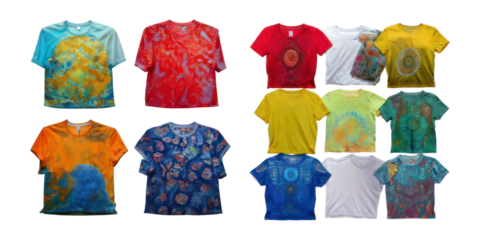 Colorful T-Shirts Display,PNG set collection, isolated on transparent background