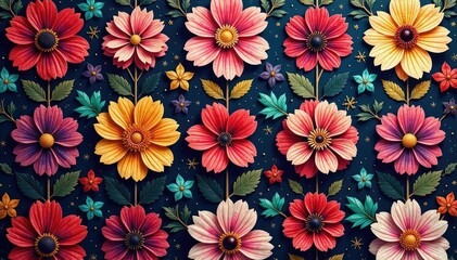 Intricate floral textile design, repeating motif, flower, surface pattern, vector