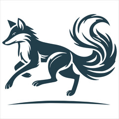 Obraz premium Quiet Wolf Silhouette vector design