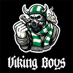 Vector of Skull head Spartan army in line drawing