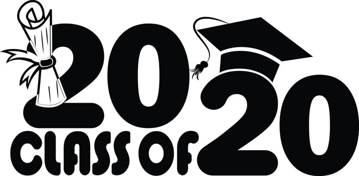 Class of 2020 Graduation Celebration Vector Illustration